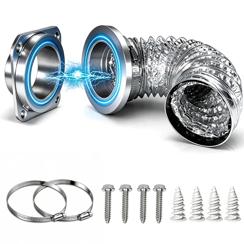 Magnetic Dryer Vent Connector Kit, 4 Inch Duct, DV 180 Degree