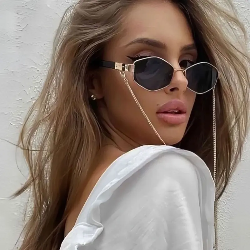 Women's Polygon Metal Sunglasses Ins Style Fashion Accessory