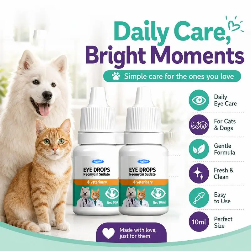 KineShineX Premium Eye Hygiene Solution | Мягкие очищающие капли для собак и кошек | 10 мл