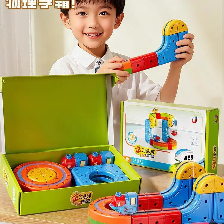Children's Magnetic Building Blocks Set with High-Speed Train Model