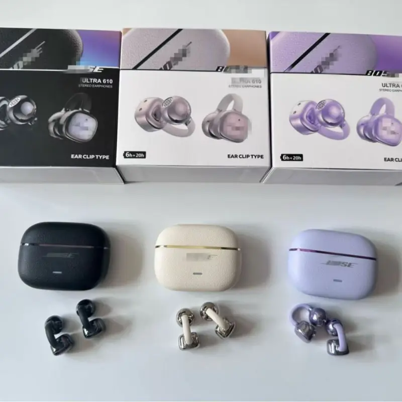 Ultra610 Bluetooth Kulaklık, Deri Desenli Kulak Klipsli, Yarı Açık Spor Tasarım, Gürültü Ö