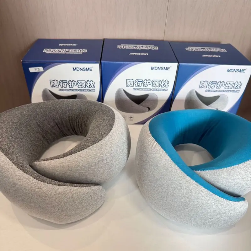 U-shaped neck pillow with 360-degree support for cervical pain relief