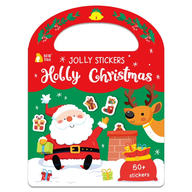 DIY-Kinder-Stickerbuch mit Weihnachtsmotiven, wiederverwendbar