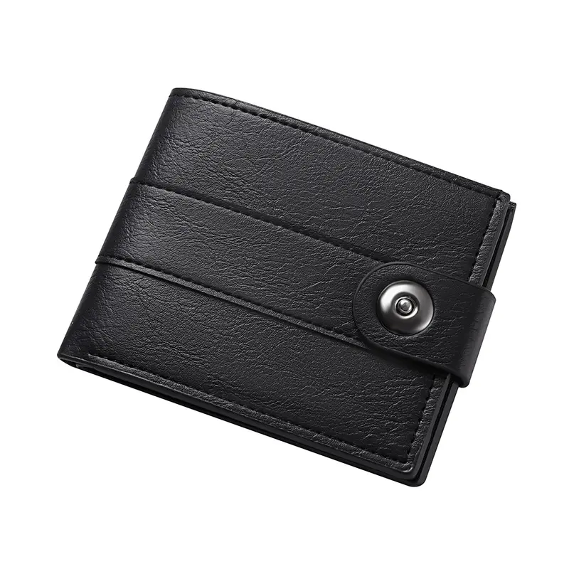 Short Men's Horizontal Wallet, Magnetic Snap Closure, Multi-Card Slots