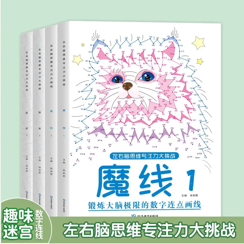 Number connection maze book ages 6-12 focus training