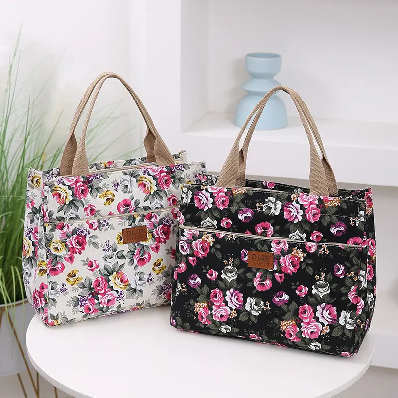 New Portable Canvas Large Bag Office Worker Tote Bag Ethnic Style Bag Large Capacity Document Bag