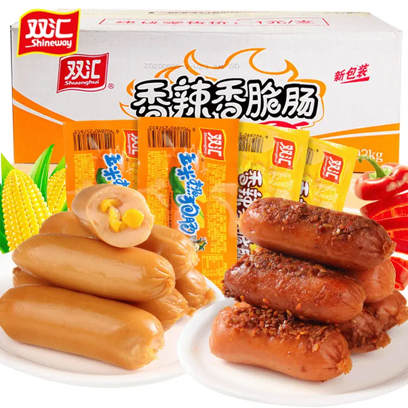 Maiswurst und würzige knusprige Wurst