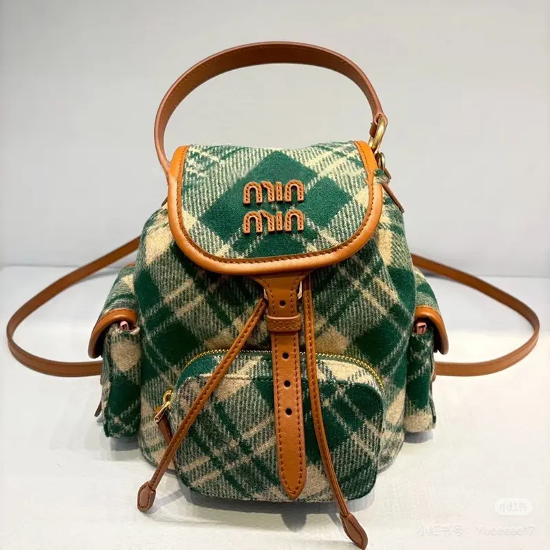 2025 Winter Plaid Backpack Commuter Shoulder Mini Underarm Bag for Women