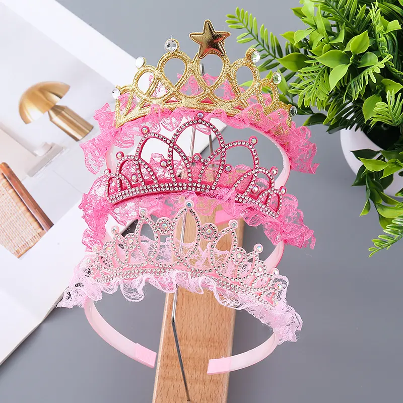 Mädchen Kronen-Haarband mit Spitzenohren, Prinzessin