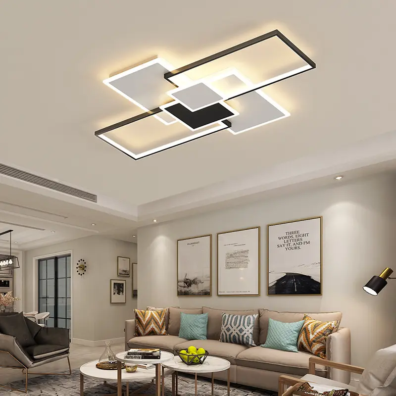 Nordic Style Rectangular Ceiling Lamp for Living Room and Bedroom