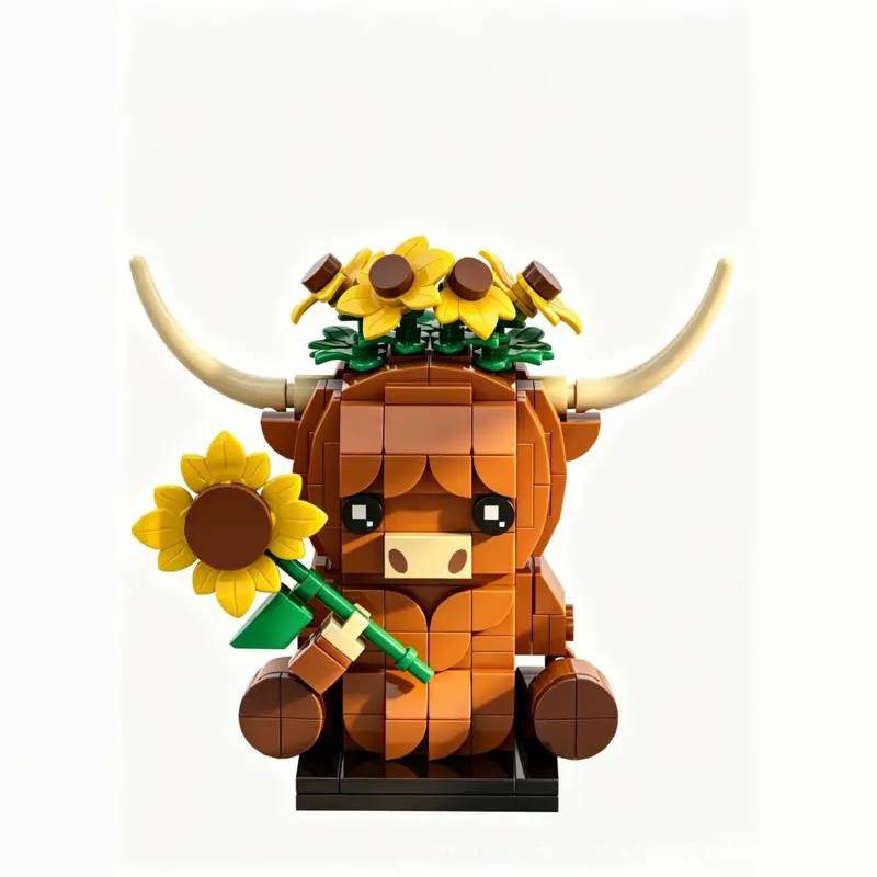Highland Cow Building Block Set, Multiple Designs Desktop Ornament