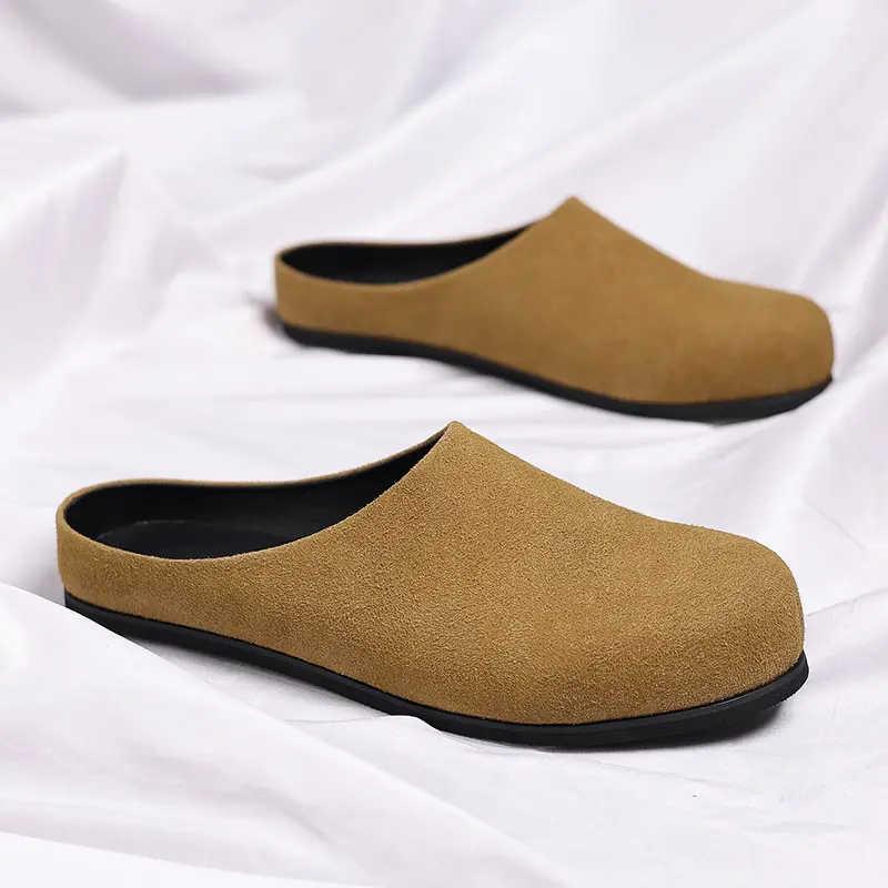 Korean-style closed-toe half slippers, flat non-slip sole, model 24158-J