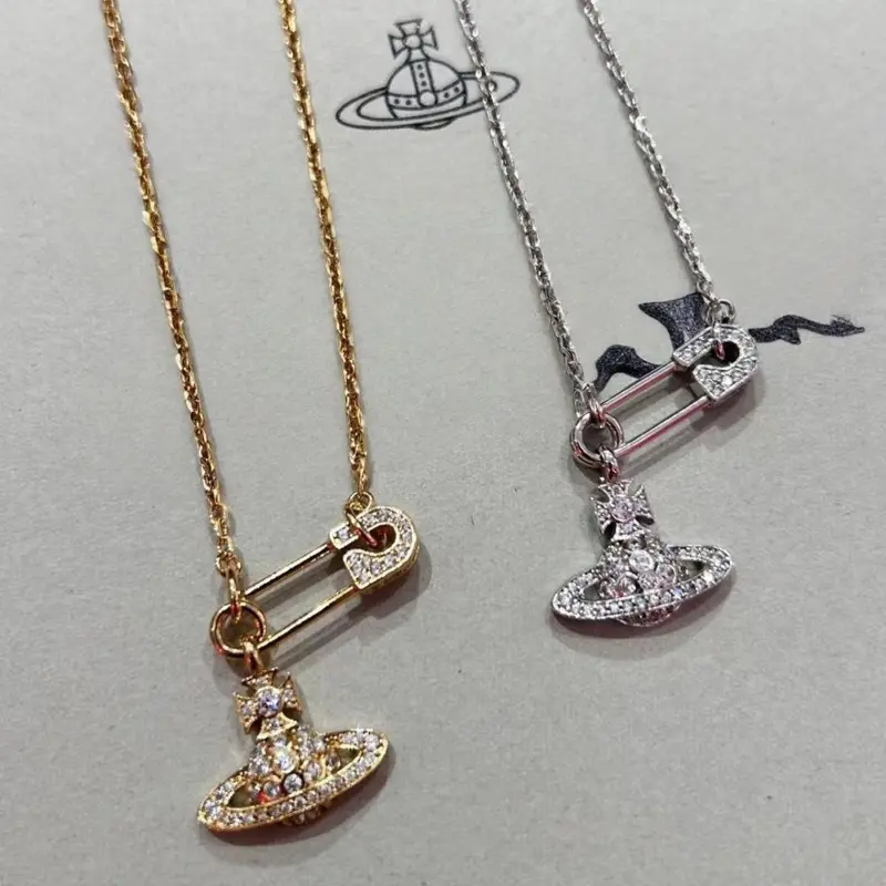 Saturn Pin Necklace, Women's, Luxury Clavicle Chain