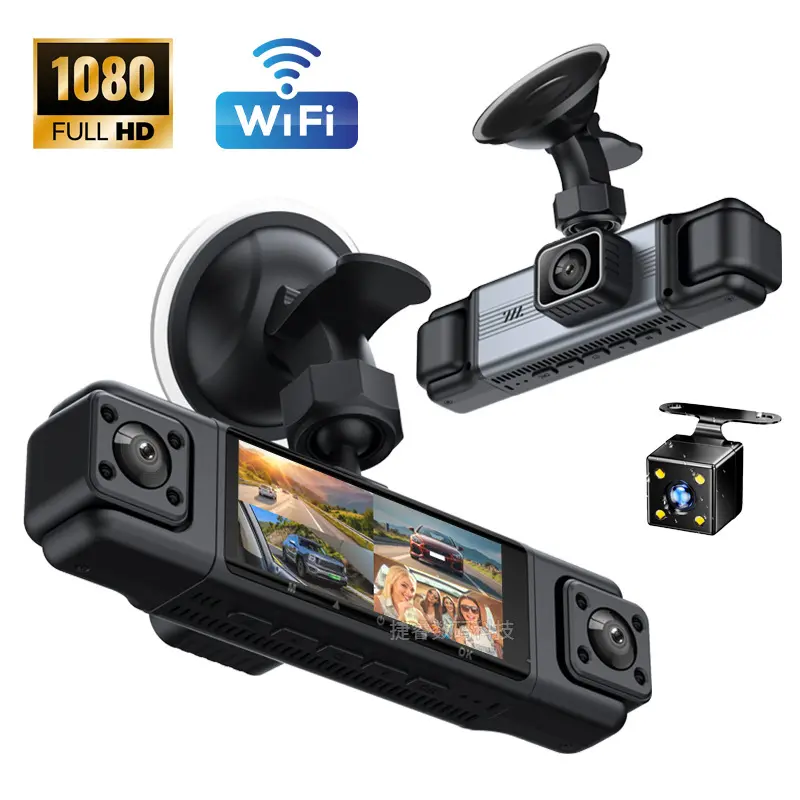 跨境4镜头4录行车记录仪高清夜视1080P前后左右360度广角汽车DVR