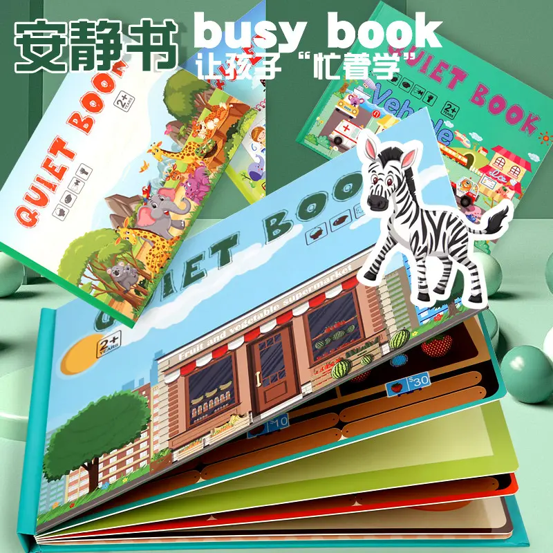 Montessori Children's Sticker Puzzle Book, Early Education Quiet Book