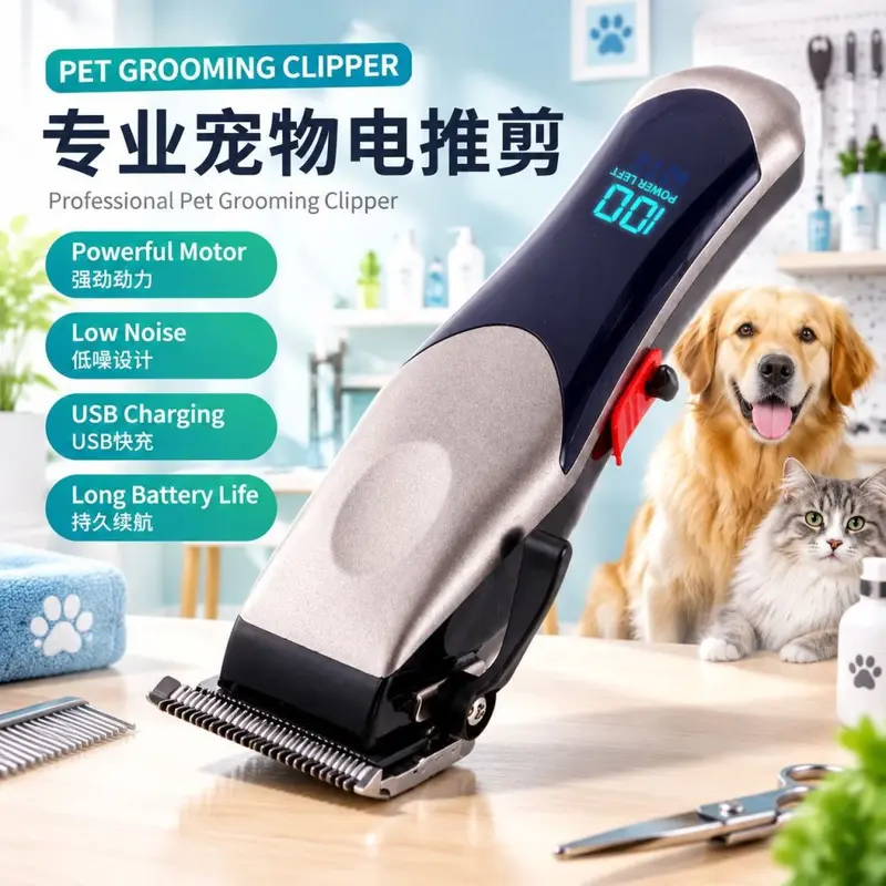 Pet Electric Clipper, Long Battery Life for Cats and Dogs