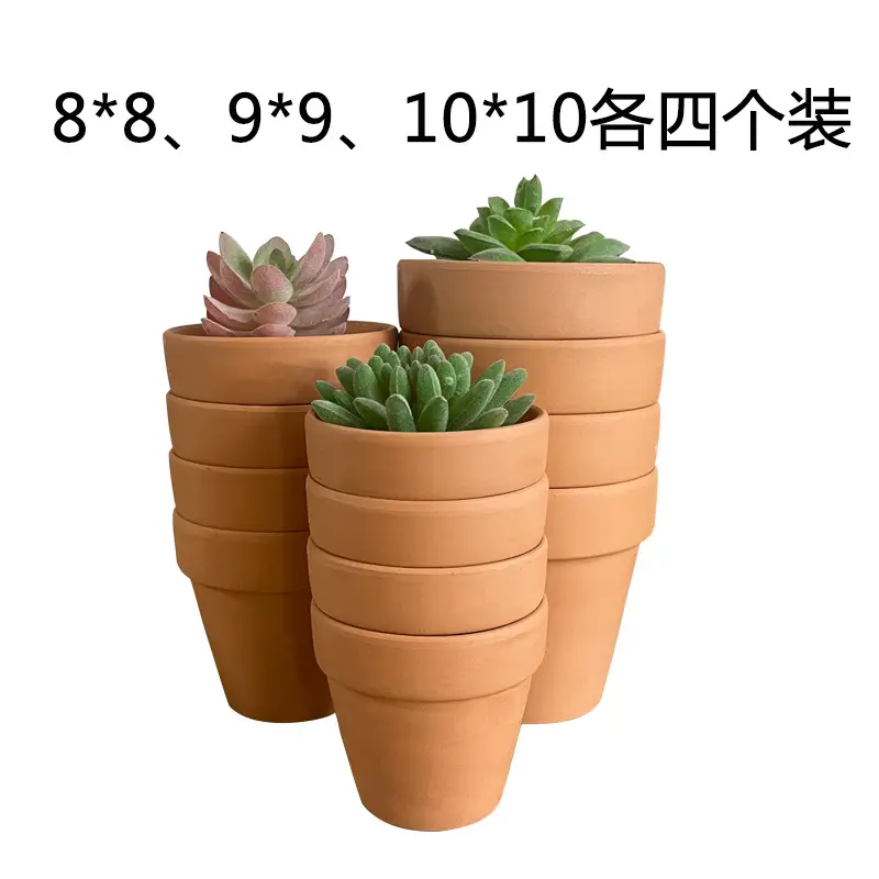 Red Terracotta Pot, Low-Temperature Fired, Breathable Ceramic Succulent Planter