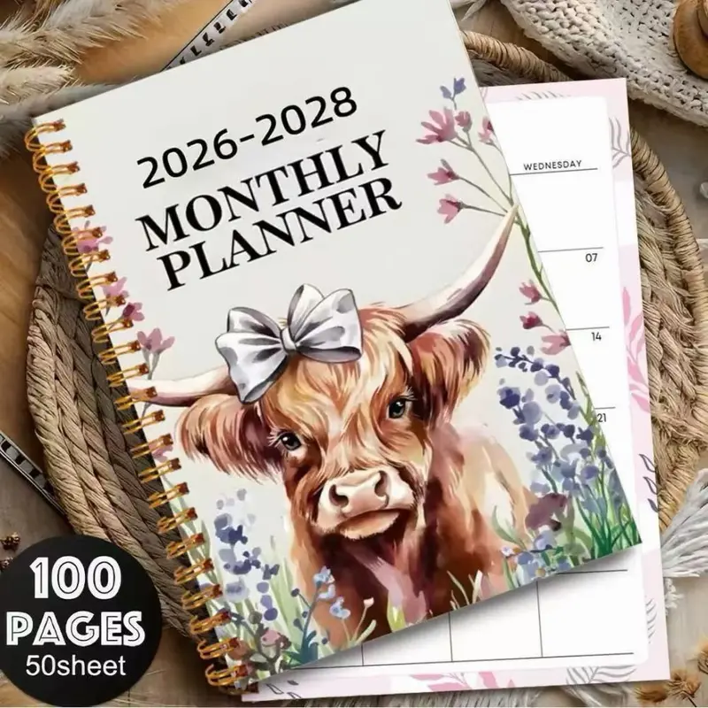2026 Three-Year Planner Notebook A5 Spiral Bound Weekly Schedule