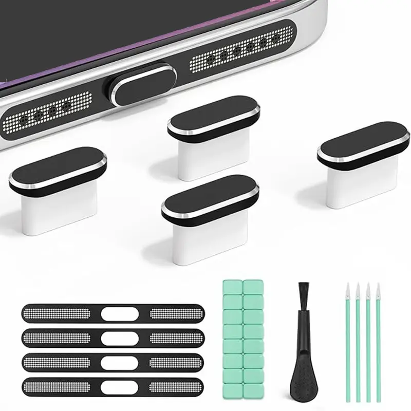 Telefon Toz Koruma Ağı USB C Toz Kapağı iPhone 15/16/17 için Toz Koruma Temizleme Seti
